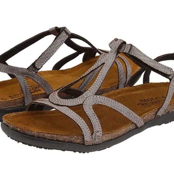 Naot Dorth Silver Threads Strappy Sandals Sz 40/US 9-9.5 - Picture 1 of 8